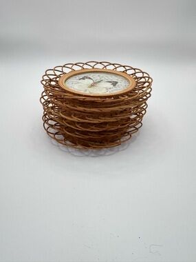 Vintage Rattan butterfly coasters